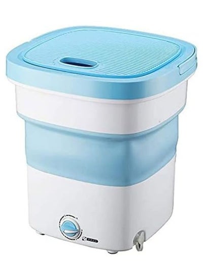 اشتري Mini Folding Washing Machine Portable Washing Machine With Knob Timing Operation Small Electric Washer Personal Laundry Bucket For Camping Home Travel Removable في الامارات