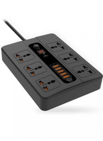 Buy 5 Port USB Adapter And Hub With Power Socket Fits All Devices Black 6 Ports in Saudi Arabia