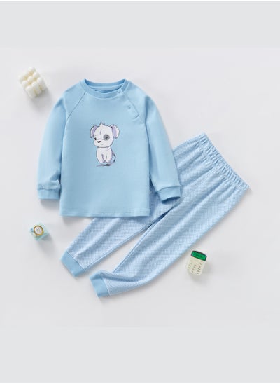 اشتري Baby Boys Girls Pajamas Breathable Two Set Cotton Sleepwear with Long Sleeves Elastic Waist Pjs Pajama for Toddlers في السعودية