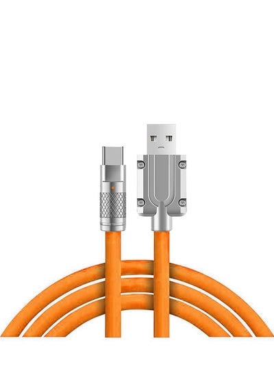 اشتري 120W Type C Fast Charging Cable USB A to USB C Charger for Android Phone 1 Meters Orange في السعودية