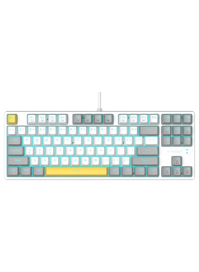 Buy Z-87 87key Mechanical Gaming Keyboard with Blue Blacklight White Grey-Red Switches in Saudi Arabia