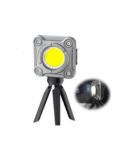 Buy Rechargeable LED Work Light, 2000 Lumens, Magnetic Base, 3 Light Modes, COB Flood Light with Tripod, 180° Rotation, Portable Cordless Light for Car Repair, Fishing in UAE