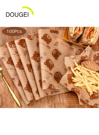100 Sheets Sandwich Wrapping Paper,Wax Paper Sheets for Food Sandwich ...