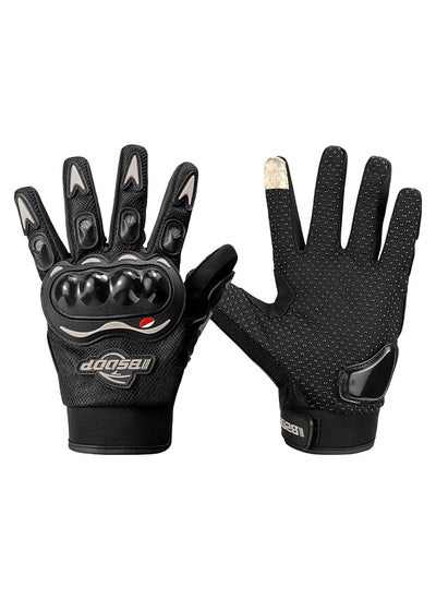 اشتري Motorcycle Riding Gloves Rider Anti-slip Anti-drop Breathable Outdoor Full Finger Touch Screen Gloves في الامارات