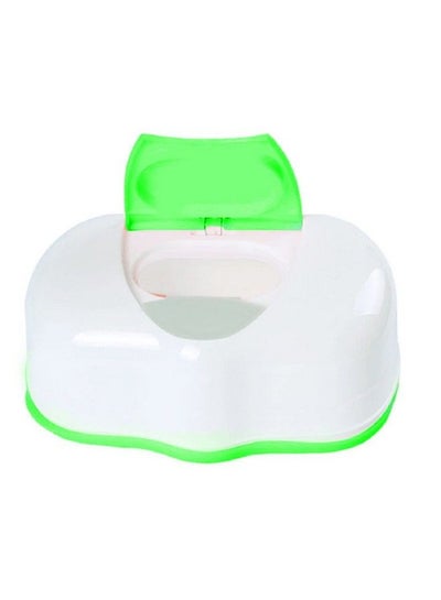 اشتري Refillable Reusable Oval Plastic Baby Non Woven 80 Sheets Wet Wipes Storage Box Container Jar For Car Bathroom Living Room (P10Green) في الامارات