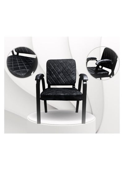 اشتري Italian fixed waiting chair with slatted armrest ( black) في مصر