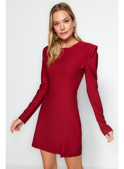 Buy Claret Red Crescent Woven Dress with Pads TWOAW24EL00293 in Egypt