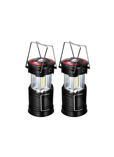 Buy 2-Piece Portable Outdoor Collapsible LED Lantern for Camping and Hiking in UAE