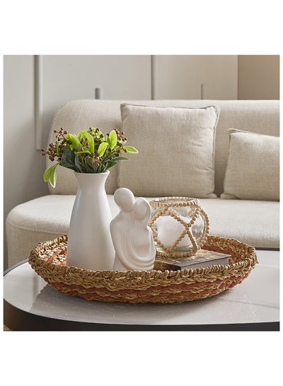 Buy Naturaloom Round Tray with Iron Frame 50 x 8 x 50 cm in UAE