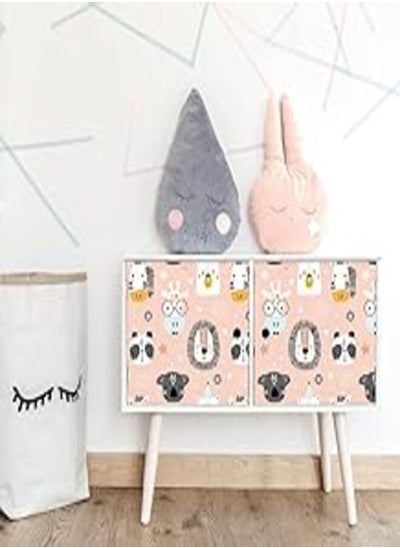 Buy Decorative Children's furniture sticker - Children's furniture sticker animal heads (4pieces 20x100cm per piece) in Egypt