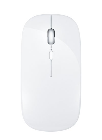 Buy Wireless 2.4G Mouse Ultra-thin Silent Mouse Portable and Sleek Mice Rechargeable Mouse 500 MAH White in UAE