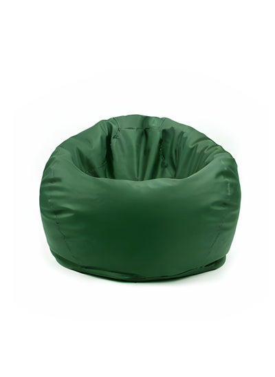 اشتري Faux Leather Bean Bag With Polystyrene Beads Filling L, Forest Green في الامارات