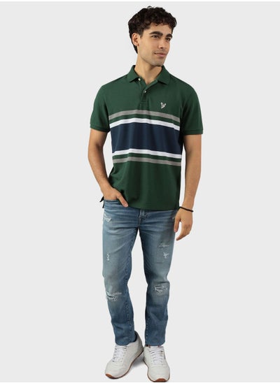 Buy Striped Pique Polo in UAE