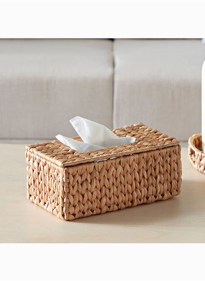 Buy Studio Water Hyacinth Tissue Box 25x10x14 cm in UAE