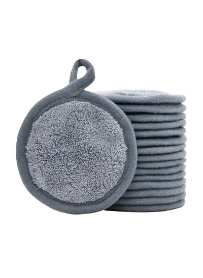 Buy 16 Pack Reusable Makeup Remover Pads, （3.5inch, grey）Portable Reusable Pads Microfiber Cleansing Facial Rounds Washable Makeup Wipes Gentle Cleansing Rounds for Wipes Face, Eyes, Lips in Saudi Arabia