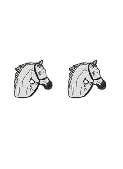 Buy Abu Dhabi Arabian Horse Logo Design 2D Sticker Badge Metal 2 Pcs 3cm in UAE