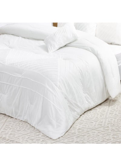 Buy Lance 5-Piece Comforter Set, White - 240X260 Cm in UAE