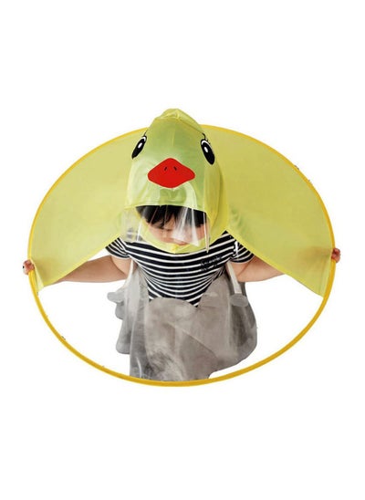 Buy Raincoat Cartoon Kids Umbrella, Flying Saucer Umbrella, Portable Reusable Raincoats Hand Free Umbrella Hat, Children Comic Cute Yellow Duck Hat, Suitable Height 120-150cm in UAE