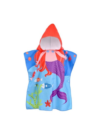 Buy Super Soft Kids Bathrobe Toddler Bath Pool Beach Hooded Poncho Towel Wrap in UAE