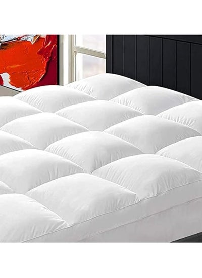 Buy Mattress pad, microfiber, 14 cm high, round cover, bed size 120 x 200 cm in Saudi Arabia