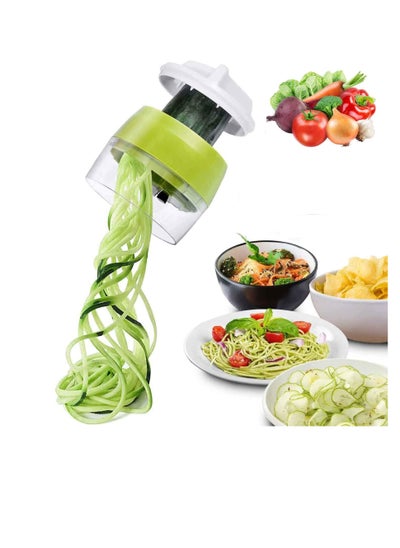 Buy Handheld Spiralizer Vegetable Slicer 4 In 1 Grater Slicer For Vegetables Spaghetti Fruit Thick And Thin Pasta Spirals Easy To Clean Quick Shred For Low Carb Gluten-Free Meals in Saudi Arabia