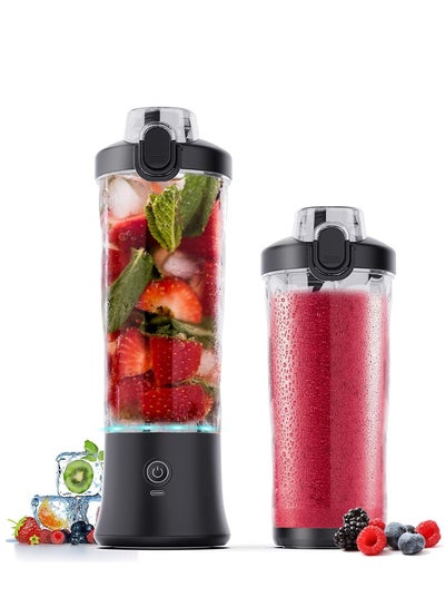 Buy SYOSI Portable Blender, Shakes and Smoothies Waterproof Blender for Sports, Travel and Outdoors, Mini Blender USB Rechargeable with 20 oz BPA Free Blender Cups with Travel Lid in UAE