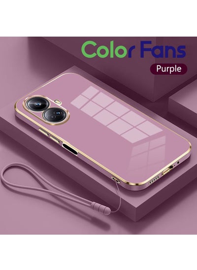 Buy Mobile Phone Case for Realme C55 Electroplated Protective Case Gold-Purple in Saudi Arabia