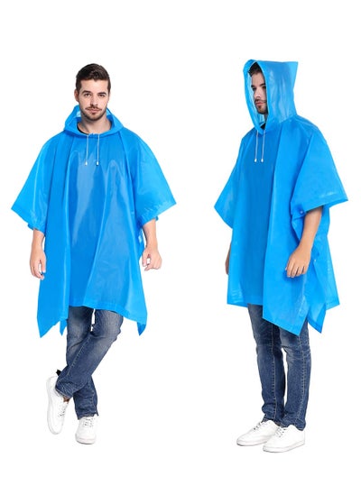 اشتري Portable EVA Raincoats for Adults, Reusable Rain Ponchos with Hoods and Sleeves Lightweight Raincoats for Lightweight for Adults, Emergency, Camping في الامارات