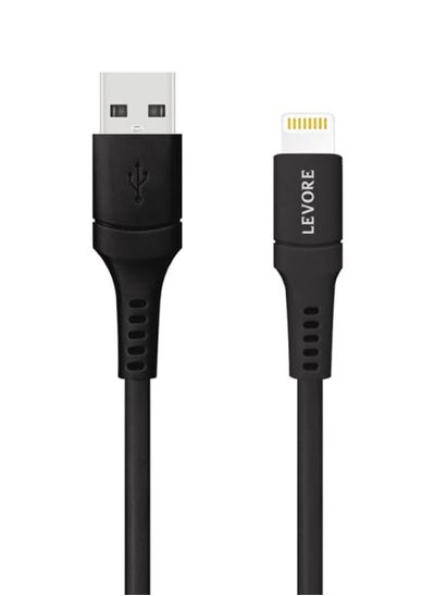 Buy Levore USB to Lightning Cable MFI Certified TPE 1m - Black in Saudi Arabia