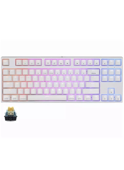 Buy GK87 RGB Gaming Keyboard - Optical Yellow Switch (Silent & Linear) - Hot Swappable - Detchable Braided USB C Cable - Full RGB With Software in Egypt