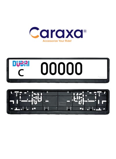 Buy Car Plate Number Holder License Plate Cover Frames 1Set Pair Dubai Standard Size 53Cm Number Plate in UAE