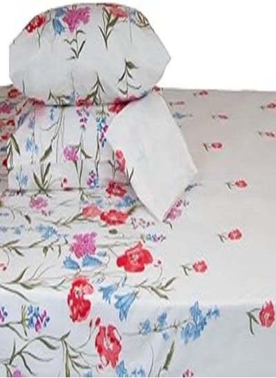 اشتري Family Bed 1014 Flat Bed sheet Set 100% Cotton 3 pieces size 180 x 250 cm في مصر