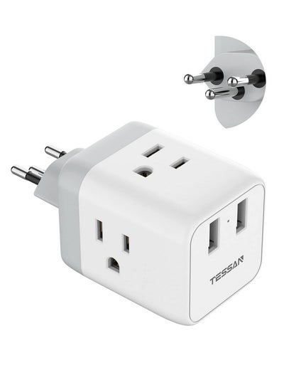 Buy Switzerland Plug Adapter Swiss Travel Power Adaptor With 3 Outlets 2 Usb Ports Plug Converter For Us To Switzerland Liechtenstein Rwanda Type J in UAE