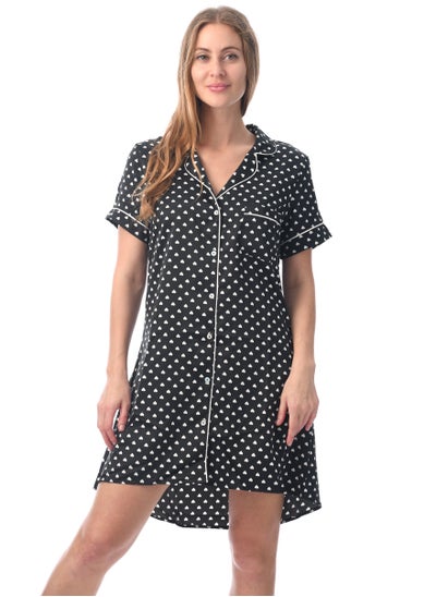 Buy Elegant and Comfortable Sleepwear Sleepshirt Black in UAE