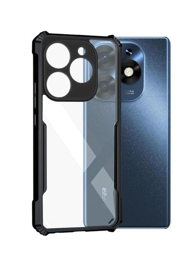 اشتري Military Grade Drop Protective Back Cover Case with Shockproof Soft TPU Bumper Frame for Itel S23 Plus - Clear Black في السعودية