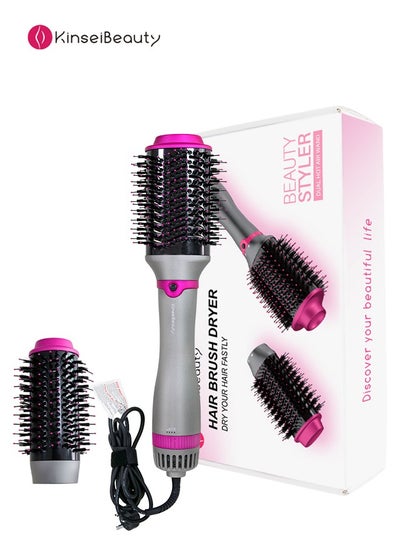 Buy Multi-Function Hot Air Brush Hair Styling Comb Hair Dryer 3 Speeds Temp Hot Air Styler Grey in Saudi Arabia