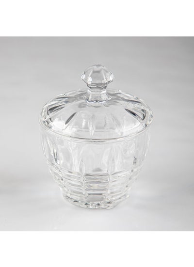 اشتري Sugar Pot Sugar Bowl With Lid Dustproof Crystal Glass Coffee Cube Household Candy Dried Fruit Transparent Jar Salt Container 110Mm/Ф85-50Mm, في السعودية