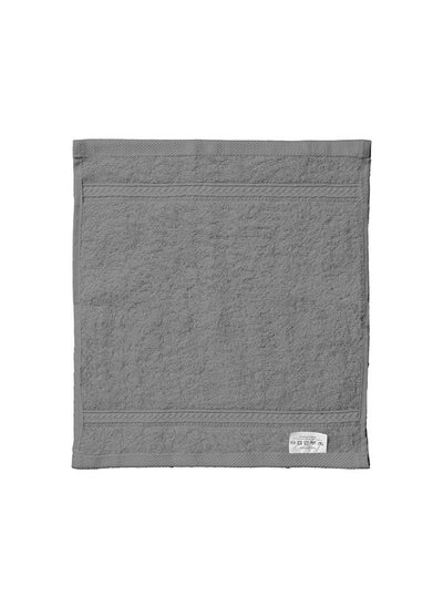 اشتري DEYARCO Princess Terry 100% Cotton 480 GSM Face Towel, Super Soft Quick Dry Highly Absorbent Dobby Border Ring Spun, Size: 30 x 30cm, Grey في الامارات