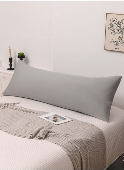 Buy 1 Piece Long Body Pillow Case, Plain Coint Grey Color. in UAE