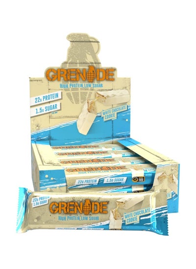 اشتري Grenade High Protein, Low Sugar Bar - White Chocolate Cookie, 12 x 60 g في الامارات