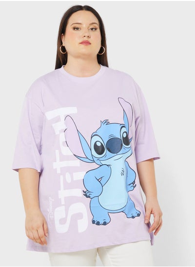 Buy Stitch Plus Size Oversize Graphic T-Shirt in UAE