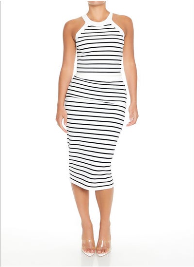 اشتري Fitted Striped Midi Skirt في مصر