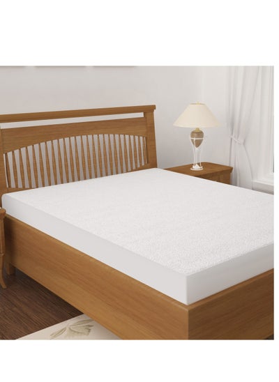 Buy Story@Home Mattress Protector King Size, Bed Cover White, Terry Cotton 78 X 72 Inches in UAE