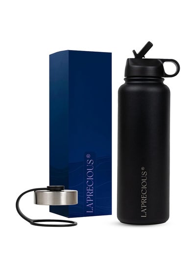 Buy Stainless Steel Rust Proof Leakproof Water Bottle Keeps Liquids Hot Or Cold 40 Oz in UAE