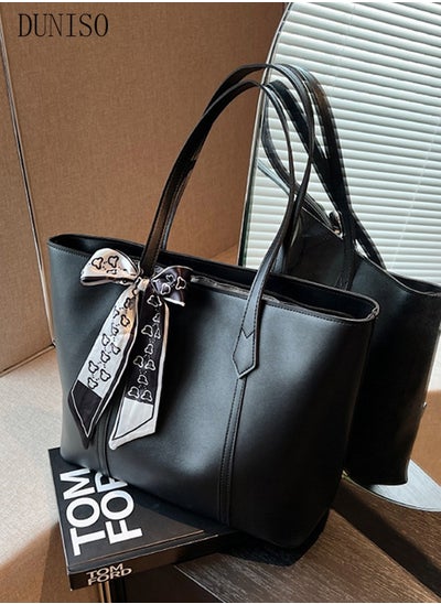 Buy Women's Shoulder Tote Bag Faux Leather Handbag for Women Large Capacity Messenger Fashionable Travel Shoulder Bag for Ladies Girls College Students in UAE