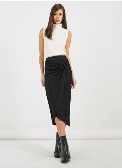 Buy Twist Front Wrap Hem Skirt in Saudi Arabia