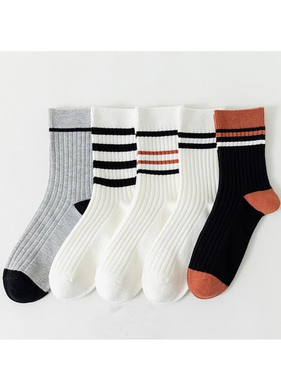 Buy Men Absorb Sweat and Deodorize Socks 5 Pairs High Quality Socks One Size Fits All in Saudi Arabia