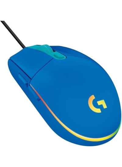 Buy G203 2nd Gen Wired Gaming Mouse, 8,000 DPI, Rainbow Optical Effect LIGHTSYNC RGB, 6 Programmable Buttons, On-Board Memory, Screen Mapping, PC/Mac Computer and Laptop Compatible - Blue in UAE