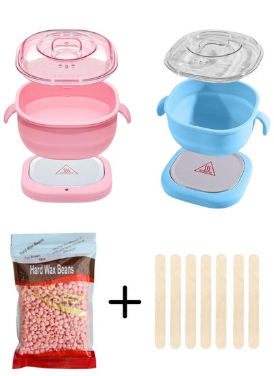 Buy Foldable Silicone Wax Heater for Hair Removal (Wax Beads + Wooden Spatulas) Random Color in Egypt