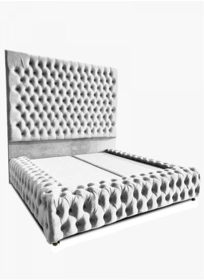 Buy Yasmin | Velvet Bed Frame - White in Saudi Arabia